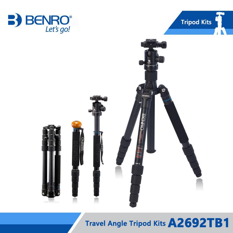 

Benro A2692TB1 Tripod Aluminum Tripod Kit Monopod For Camera With B1 Ball Head Carrying Bag Max Loading 12kg DHL Free Shipping