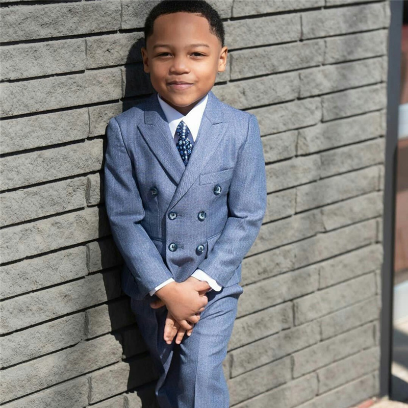 handsome gray boys formal wear jacket pants 2 pieces set suits for wedding dinner children kids tuxedos