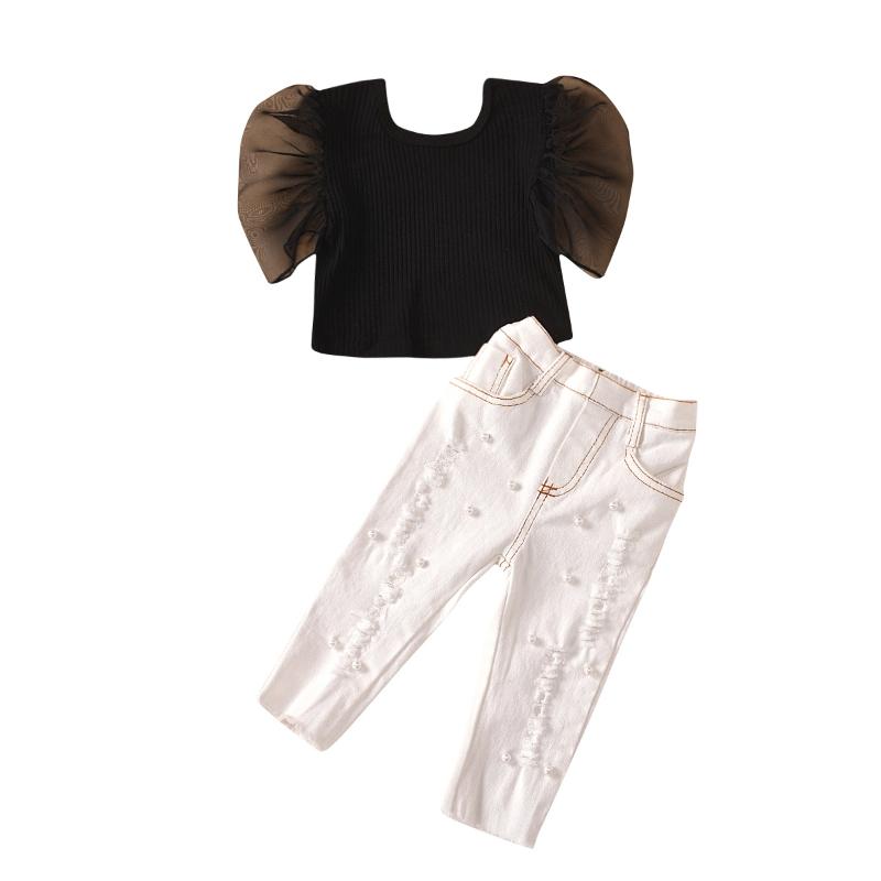 Summer Girl Set Black Blouse + White Jeans Long Pants Suits for Kids Fashion Girls Clothing, 1790
Summer Girl Set Black Blouse + White Jeans Long Pants Suits for Kids Fashion Girls Clothing, 1790