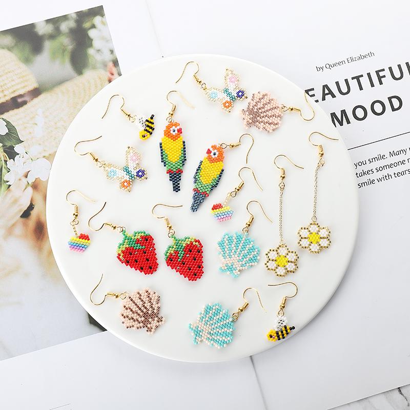 G.YCX Fashion Seed Beads Miyuki Bee Parrot Animal Earrings Girls Lovely Strawberry Dangle Earring Handmade Boho Chic Jewelry
G.YCX Fashion Seed Beads Miyuki Bee Parrot Animal Earrings Girls Lovely Strawberry Dangle Earring Handmade Boho Chic Jewelry