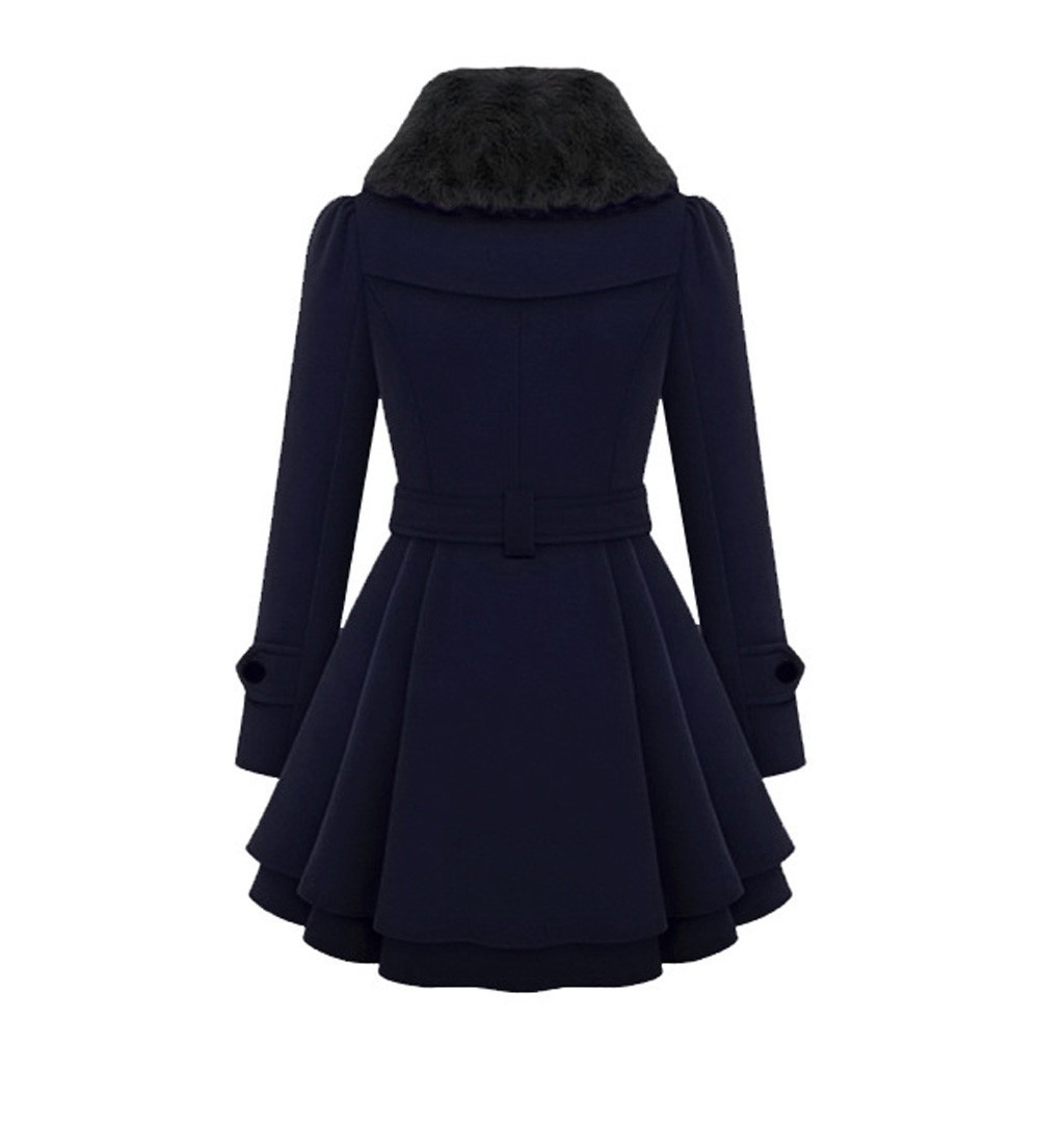 Button Closure Asymmetrical Hem Cloak Parka Women Windbreaker Winter Warm Long Sleeve Hooded Coat Casual Jackets Female Outwear 201019