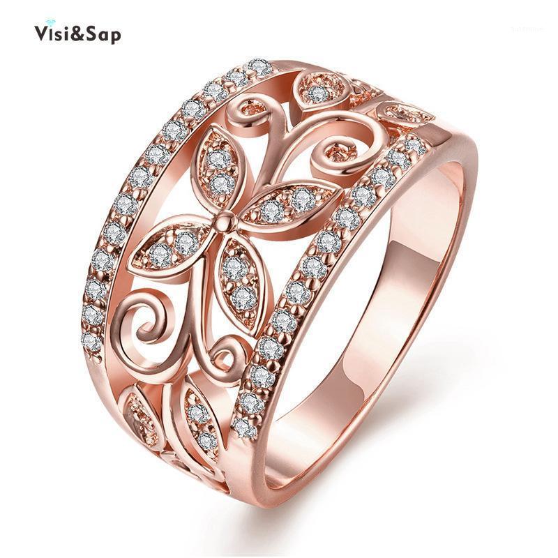 Visisap Dropshipping Clover Pattern Flowers Rings for Women Rose Gold Color Shinning Zircon Lady Ring Fashion Jewelry B21311
Visisap Dropshipping Clover Pattern Flowers Rings for Women Rose Gold Color Shinning Zircon Lady Ring Fashion Jewelry B21311
