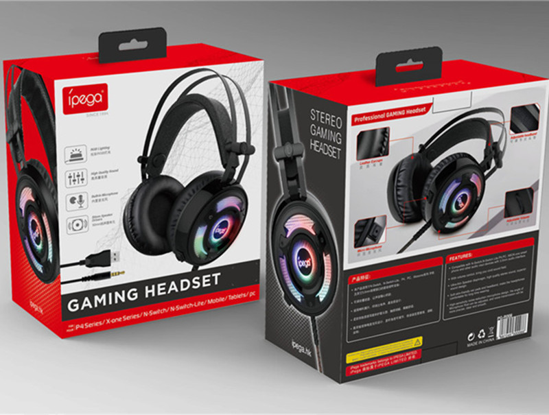 IPEGA Wired Headset Ps4 Headphone Gaming Headset Suitable for Ps5/PS4/N-Switch/Xbox One XS Series/PC/Mobile Phone with Microphone DHL