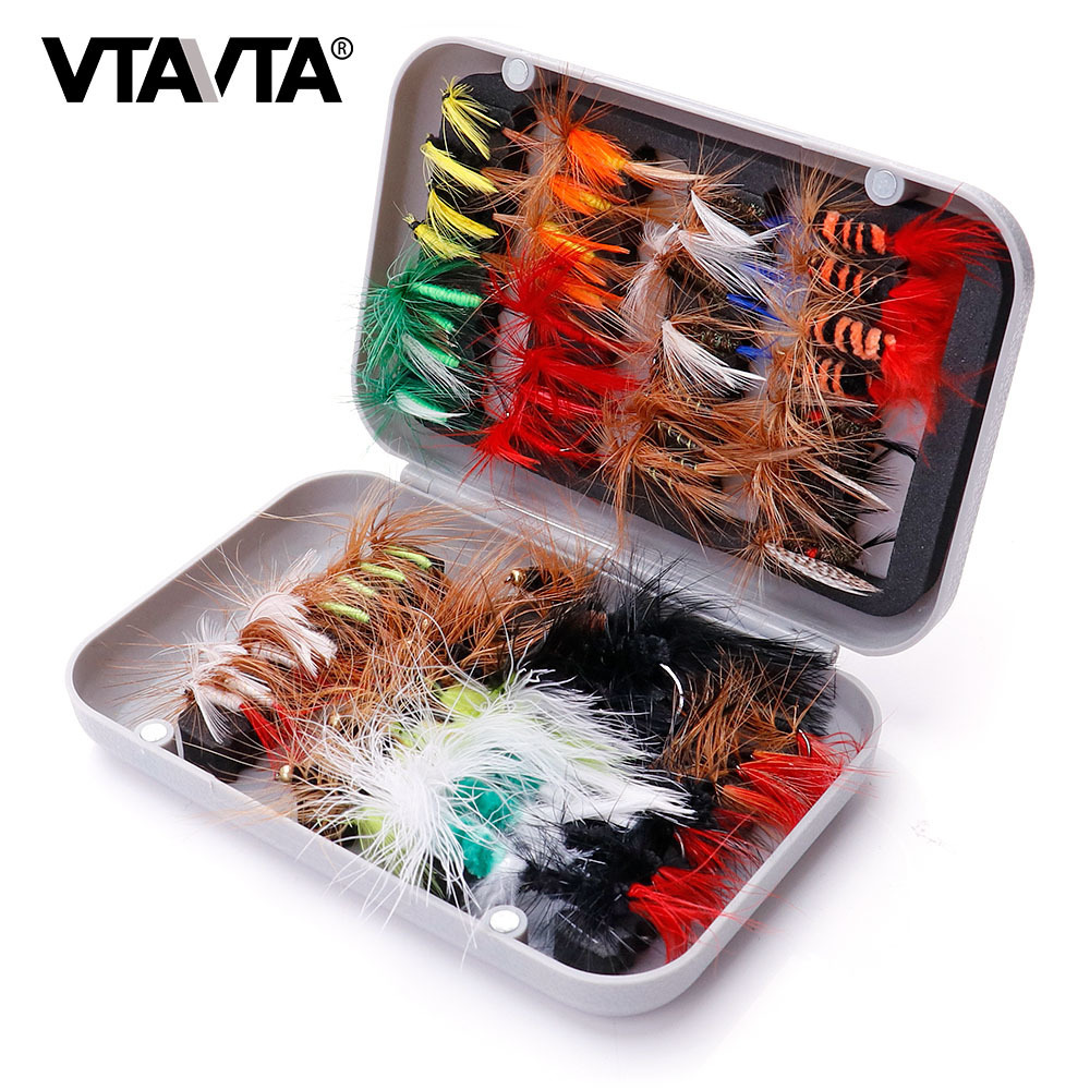 VTAVTA 64pcs/Box 10# Bionic Insects Fly Fishing Lures Dry Flies Wet Flies Kit Artificial Bait For Trout Fly Tying Materials Hook Y200828
VTAVTA 64pcs/Box 10# Bionic Insects Fly Fishing Lures Dry Flies Wet Flies Kit Artificial Bait For Trout Fly Tying Materials Hook Y200828