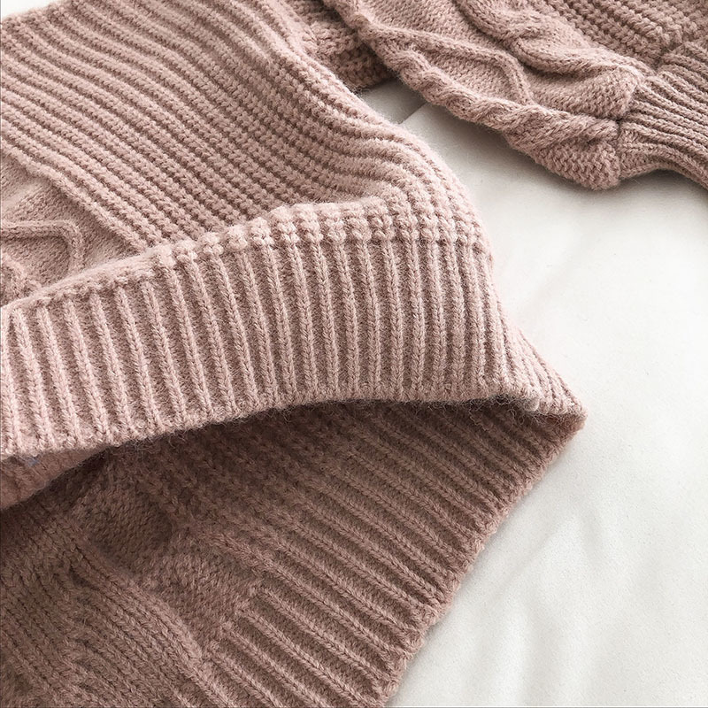 Women Button Up Sweater Fashion Autumn Winter V Neck Single-breasted Crop Sweaters Woman Korean Oversize Short Cardigan 201223