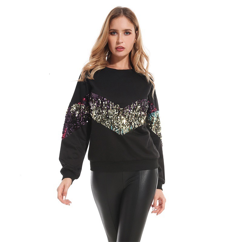 2021 New Spring Sweatshirt Round Neck Fashion Sequin Jersey Loose Shirt Streetwear Women Pullovers Tops 6qt0, Black
2021 New Spring Sweatshirt Round Neck Fashion Sequin Jersey Loose Shirt Streetwear Women Pullovers Tops 6qt0, Black