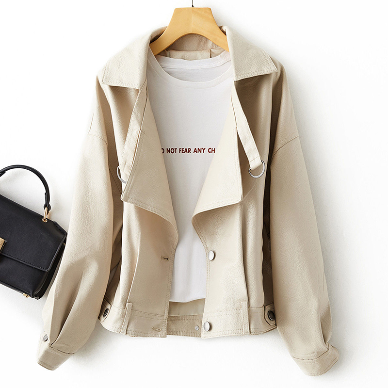2021 New Female Spring Short Autumn Streetwear Unique Breasted Leather Jacket of Plutonium Outwear Feminine MNG7, Beige
2021 New Female Spring Short Autumn Streetwear Unique Breasted Leather Jacket of Plutonium Outwear Feminine MNG7, Beige