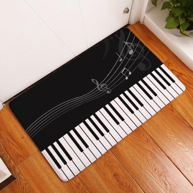 

Enipate Piano Mat Music Notes Pattern Welcome Home Door Floor Mats Waterproof Colored Guitar Beating Rugs Kitchen Home Decor, 10