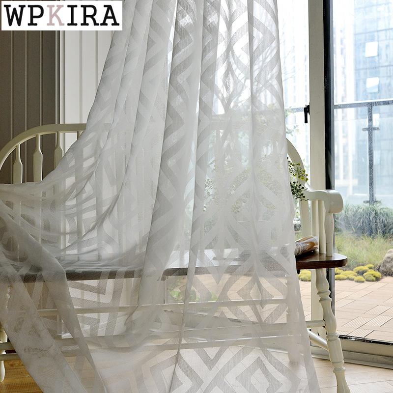 White Sheer Curtain for Living Room Jacquard Geometric Tulle Curtain for Bedroom Kitchen Balcony Voile Drape Window S433#40 
White Sheer Curtain for Living Room Jacquard Geometric Tulle Curtain for Bedroom Kitchen Balcony Voile Drape Window S433#40