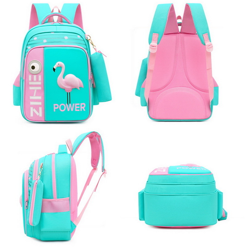 2020 New Bag For School Children School Backpack Girls 3D Animal Flamingo Knapsack Kids Satchel Cute School Bags Mochila Escolar LJ201029