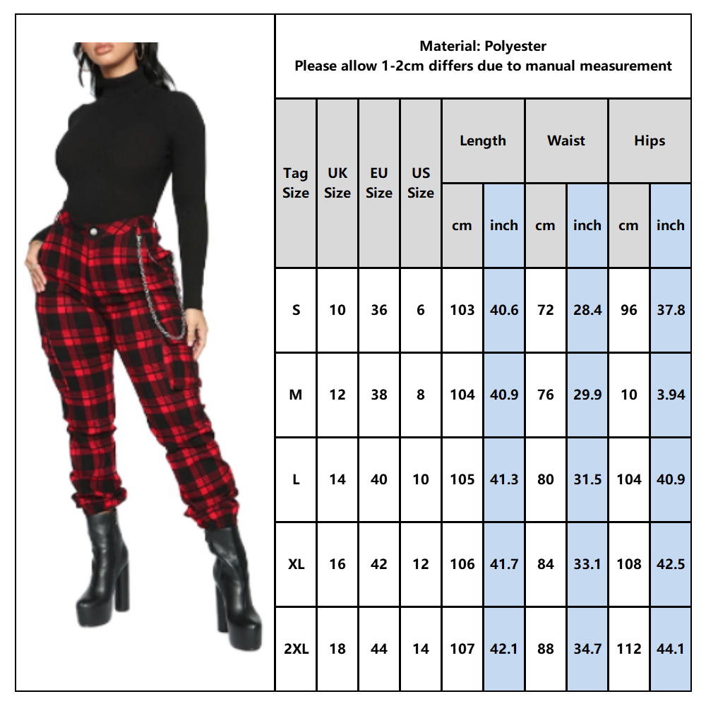 Vintage Plaid Printed Pants Women High Waist Cargo Pants Ladies Casual Pockets Trousers Female Autumn Winter Xmas Pants D30 201228