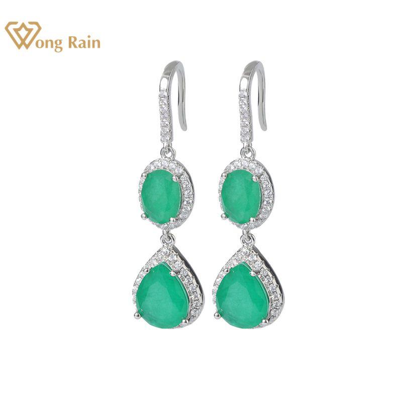 Wong Rain Vintage 100% 925 Solid Sterling Silver Created Moissanite Emerald Gemstone Drop Dangle Earrings Fine Jewelry Wholesale
Wong Rain Vintage 100% 925 Solid Sterling Silver Created Moissanite Emerald Gemstone Drop Dangle Earrings Fine Jewelry Wholesale