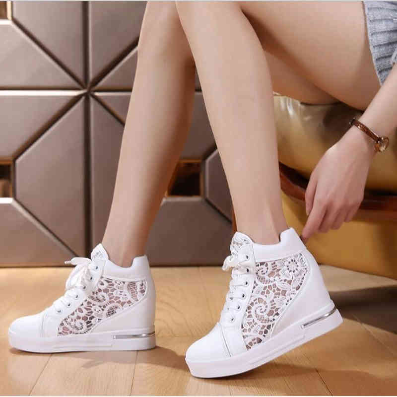 Women Wedge Platform Sneakers Rubber Brogue Leather High Heels Lace Up Shoes Pointed Toe Height Increasing Creepers White Silver, Black
Women Wedge Platform Sneakers Rubber Brogue Leather High Heels Lace Up Shoes Pointed Toe Height Increasing Creepers White Silver, Black