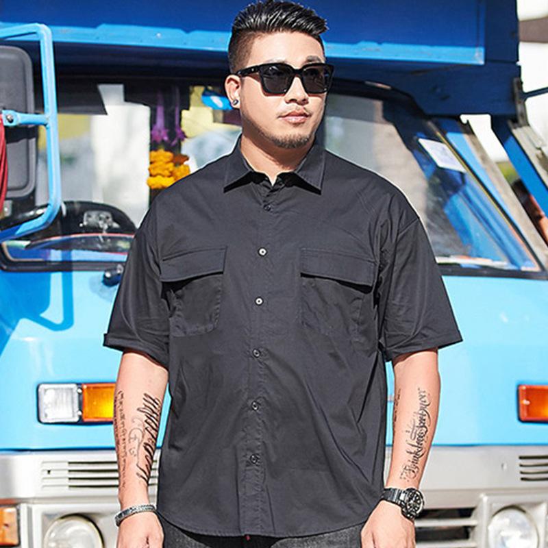 show thin personality super-sized pure color short sleeve shirt to heavy fertilizer increase code man fat 9 x shirts, Black
show thin personality super-sized pure color short sleeve shirt to heavy fertilizer increase code man fat 9 x shirts, Black