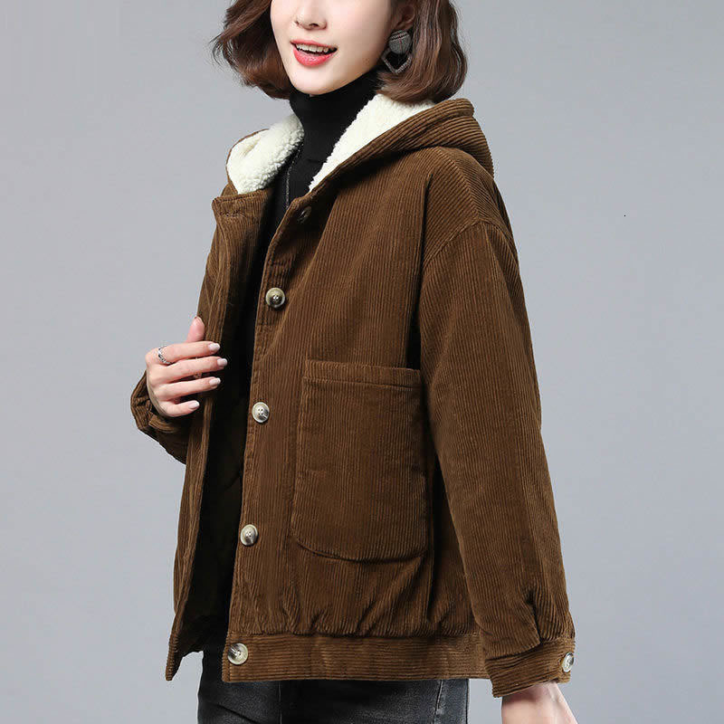 Female Short Velvet Jacket New Winter Fashion Add Cotton Thicken Coat with Casual Warm Outwear Top R746 O7g4, Caramel colour
Female Short Velvet Jacket New Winter Fashion Add Cotton Thicken Coat with Casual Warm Outwear Top R746 O7g4, Caramel colour