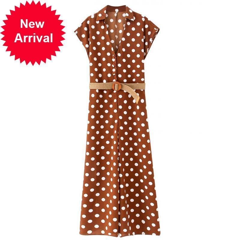 2021 New High Quality Women Will See Vintage Fashions Elegant Luxury Lapel Coffee Wave Points Print with Long Belt Overalls New Clothes 16b9, Beige
2021 New High Quality Women Will See Vintage Fashions Elegant Luxury Lapel Coffee Wave Points Print with Long Belt Overalls New Clothes 16b9, Beige