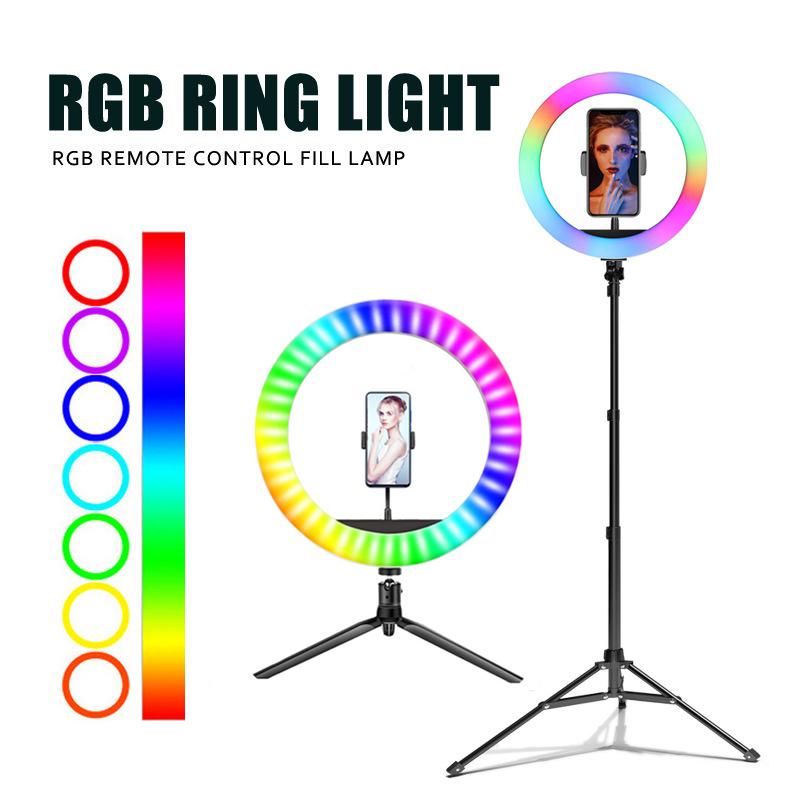 Photography Lighting 10inch 26cm RGB LED Selfie Ring Light With Tripod stand Phone Clip ringlight for TikTok YouTube Live
Photography Lighting 10inch 26cm RGB LED Selfie Ring Light With Tripod stand Phone Clip ringlight for TikTok YouTube Live