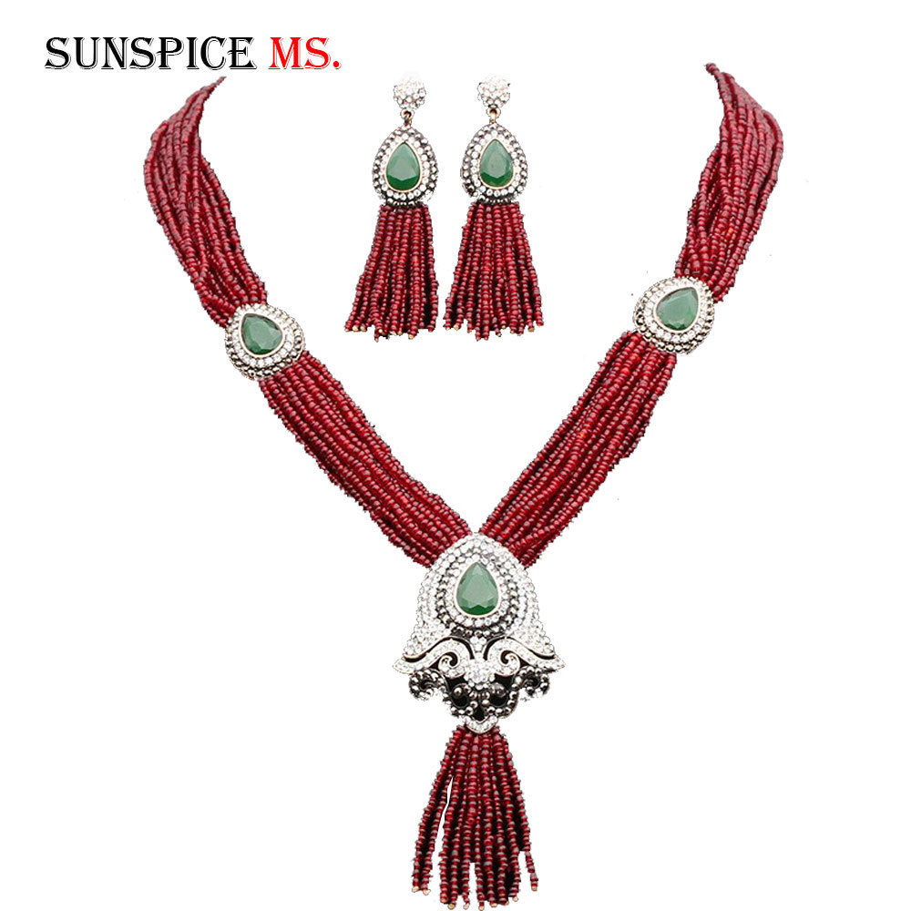 Sunspicems Morocco Caftan Bead Wedding Jewelry Set Antique Gold Color Full Rhinestone Long Drop Earring Tassel Pendant Necklace 201222
Sunspicems Morocco Caftan Bead Wedding Jewelry Set Antique Gold Color Full Rhinestone Long Drop Earring Tassel Pendant Necklace 201222