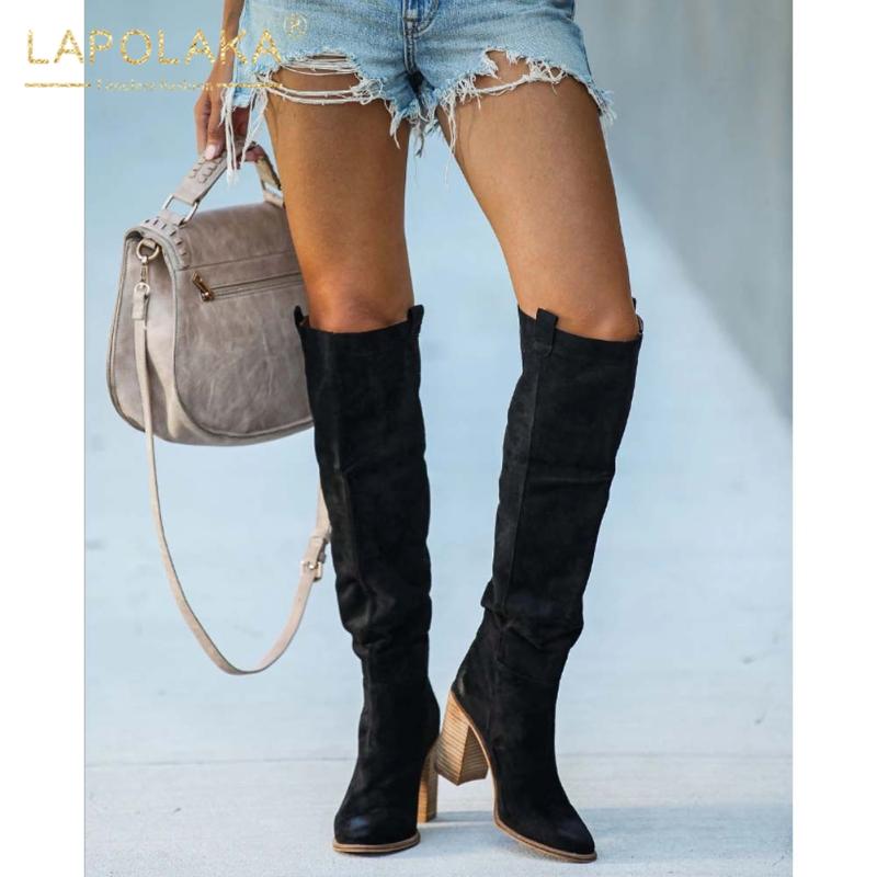 Lapolaka 2020 New Design Chunky High Heels Concise Shoes Women Boots Female Street Office Work Comfy Knee High Boots Female, Black
Lapolaka 2020 New Design Chunky High Heels Concise Shoes Women Boots Female Street Office Work Comfy Knee High Boots Female, Black
