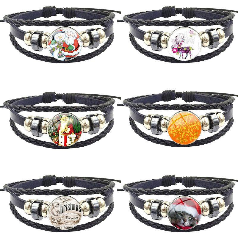 Fashion Jewelry Cabochon Glass Black Leather Bracelet Bangle For Woman Vintage Statement For Girls Christmas1
Fashion Jewelry Cabochon Glass Black Leather Bracelet Bangle For Woman Vintage Statement For Girls Christmas1