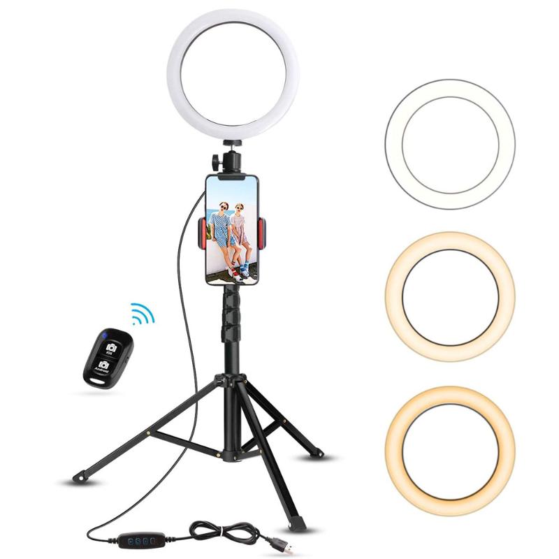 8 Inch Selfie LED Ring Light with Tripod Stand Cell Phone Holder Live Stream/Makeup Mini Led Camera Ringlight for YouTube Video
8 Inch Selfie LED Ring Light with Tripod Stand Cell Phone Holder Live Stream/Makeup Mini Led Camera Ringlight for YouTube Video