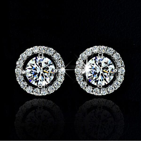 Fashion 18K Gold Silver Plated Austrian Crystal Wedding Jewelry Set Rhinestone Necklace Earrings Ringfor Women Wholesale Price