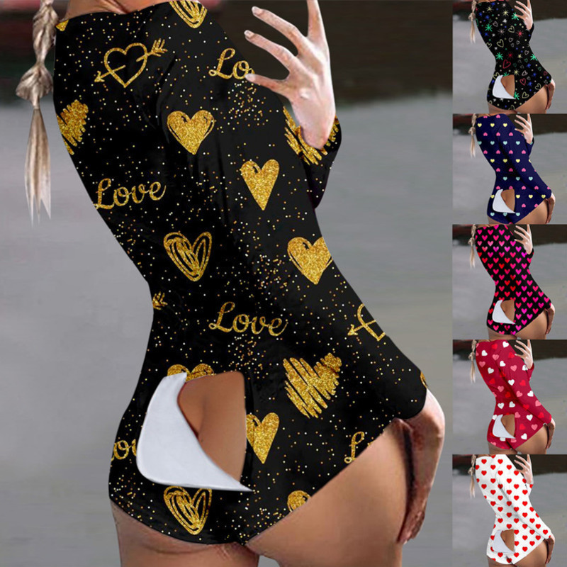 Women Jumpsuits Rompers Designer Valentines Pajama Onesies Nightwear Bodysuit Workout Button Back Flap Printed Short Pants DHL, Buttons
Women Jumpsuits Rompers Designer Valentines Pajama Onesies Nightwear Bodysuit Workout Button Back Flap Printed Short Pants DHL, Buttons