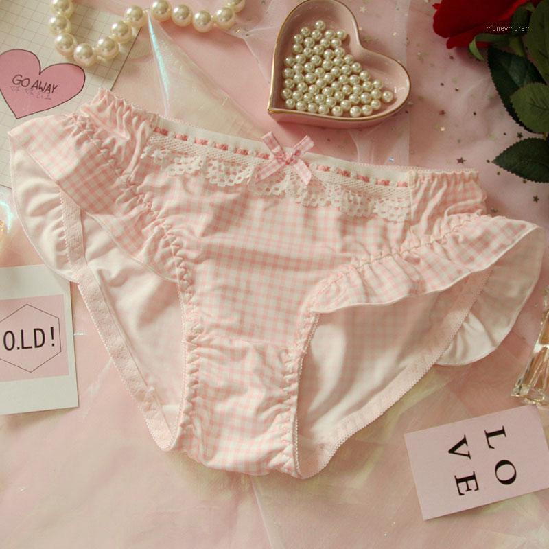 Japanese-Style Soft Girl's Heart Sweet Soft Pink Mid-Waist Plaid QMilch Flying Ribbon Underwear Fat Student1, White
Japanese-Style Soft Girl's Heart Sweet Soft Pink Mid-Waist Plaid QMilch Flying Ribbon Underwear Fat Student1, White