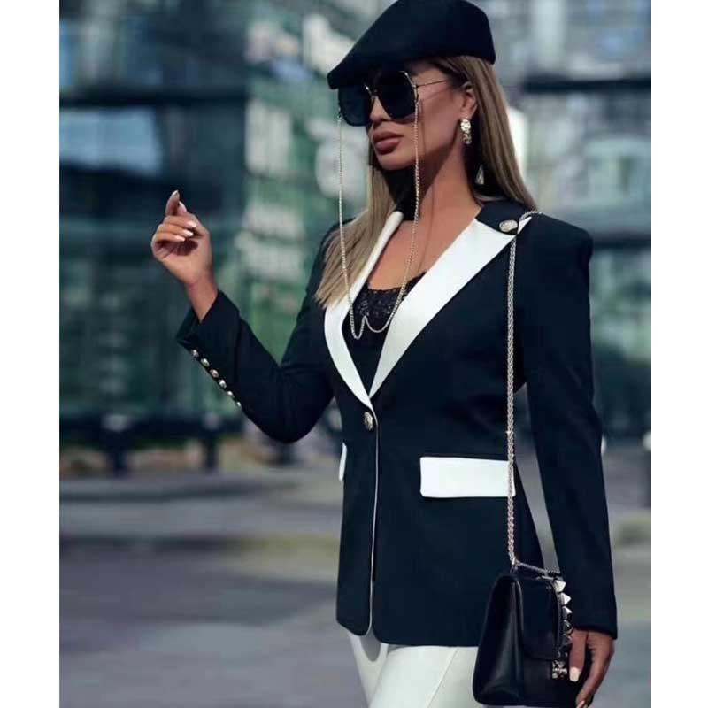 Wholesale 2020 woman's coat Black long sleeve V-neck slender fashion Sexy match Celebrity Boutique coat jacket
Wholesale 2020 woman's coat Black long sleeve V-neck slender fashion Sexy match Celebrity Boutique coat jacket