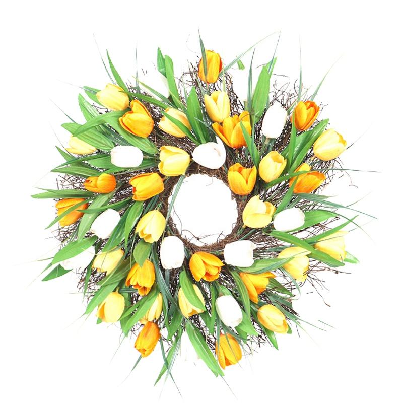 Light Yellow Wall-Mounted Rattan Simulation Tulip Wreath Long Leaf Tulip Wreath Home Decoration, Multi
Light Yellow Wall-Mounted Rattan Simulation Tulip Wreath Long Leaf Tulip Wreath Home Decoration, Multi