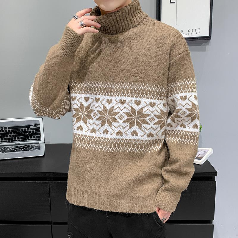 Mens Sweater Turtle Neck Fit Thickened Winter Warm Youth Korean Fashion Knitwear Joker Top 2021 New Clothing, Black
Mens Sweater Turtle Neck Fit Thickened Winter Warm Youth Korean Fashion Knitwear Joker Top 2021 New Clothing, Black