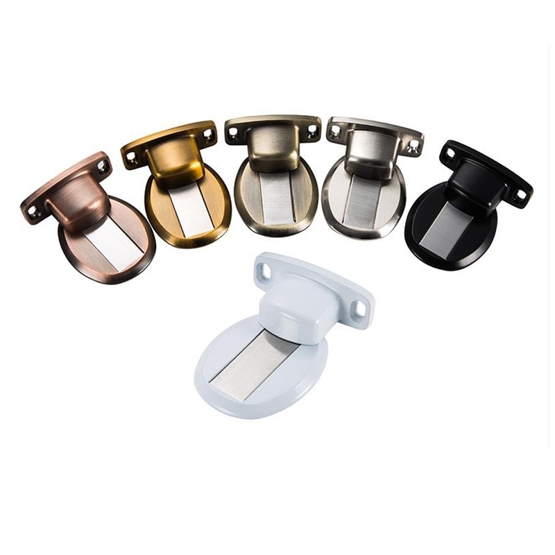 Door Holder No Need to Drill Magnetic Zinc Alloy 304 Stainless Steel Double-Sided Adhesive Invisible Brushed Stopper Bronze 201013