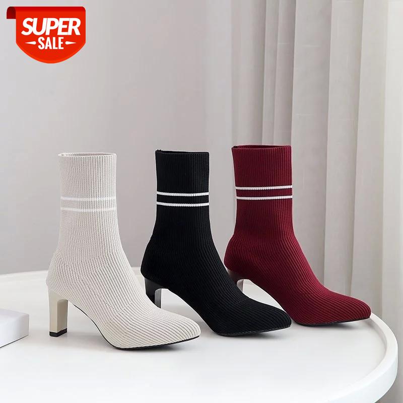 New ladies knitting thick heel high heel nude boots Slip-On Pointed Toe Spring/Autumn warm women's boots soft short socks #mW2T, Black
New ladies knitting thick heel high heel nude boots Slip-On Pointed Toe Spring/Autumn warm women's boots soft short socks #mW2T, Black