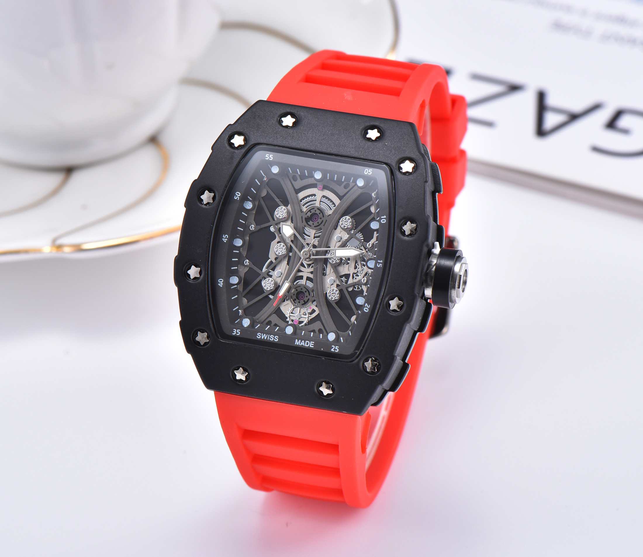 202 Men Watch Luxury Watch Black Colored Silicone Strap Fashion Designer Watch Sport Quartz Analog Clock Relogio Masculino LU, Slivery;brown
202 Men Watch Luxury Watch Black Colored Silicone Strap Fashion Designer Watch Sport Quartz Analog Clock Relogio Masculino LU, Slivery;brown
