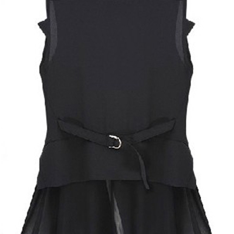 Free shipping new chiffon Jacket spring Autumn models Women Slim Long jacket Europe sleeveless Coats & JacketS.M.L,XL 201026