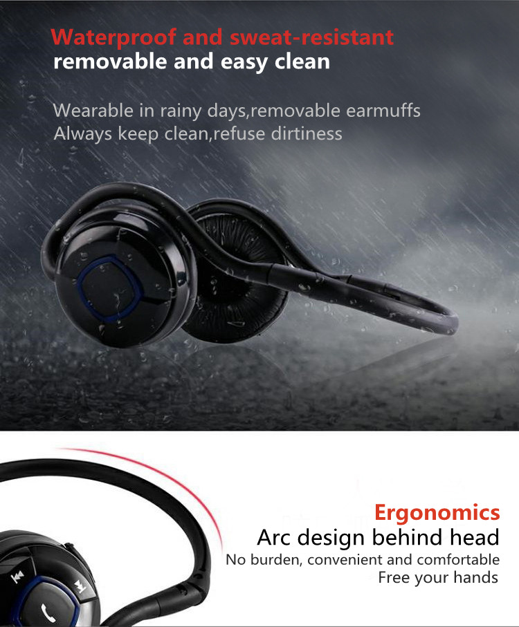 BSH10C Wireless Bluetooth Stereo Headphones, Neckband Headphone, Sport Headset, Music Streaming, Noise Reduction Handsfree Voice Calling - view 8