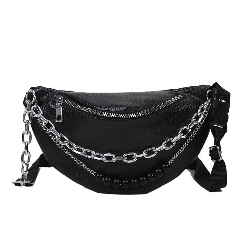 Fanny Pack Women's Waist Bag Pu Leather Black Waterproof Chest Bag Phone Pouch Women Waist Pack Chain 2020
Fanny Pack Women's Waist Bag Pu Leather Black Waterproof Chest Bag Phone Pouch Women Waist Pack Chain 2020
