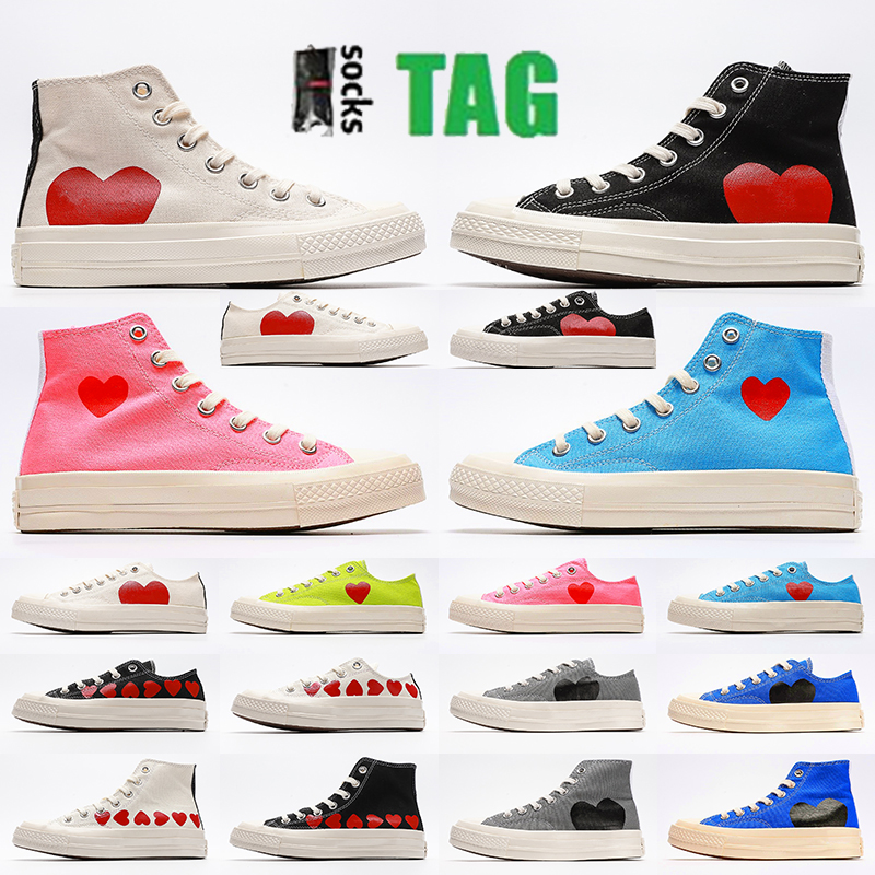 

with box Classic 1970s Comme des Garcons Play casual Shoes All Star 70 Hi Big Eyes hearts chuck Taylor Black White High Low Midsole Mens Women Sport canvas Sneakers