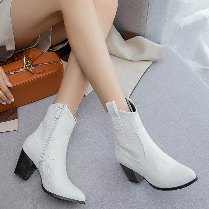 Fashion High Heels Ankle Boots Women's Dress Shoes Plus Size Stone Grain Pointed Toe Thick Heel Boots Rhinestone Booties #0822, Bk
Fashion High Heels Ankle Boots Women's Dress Shoes Plus Size Stone Grain Pointed Toe Thick Heel Boots Rhinestone Booties #0822, Bk