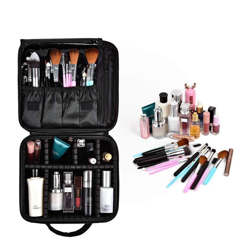 Travel Makeup Case Artist Storage Bag Make Up Tool Boxes Brushes Bags with Compartments Waterproof Detachable Vanity Organizer, Black 
Travel Makeup Case Artist Storage Bag Make Up Tool Boxes Brushes Bags with Compartments Waterproof Detachable Vanity Organizer, Black