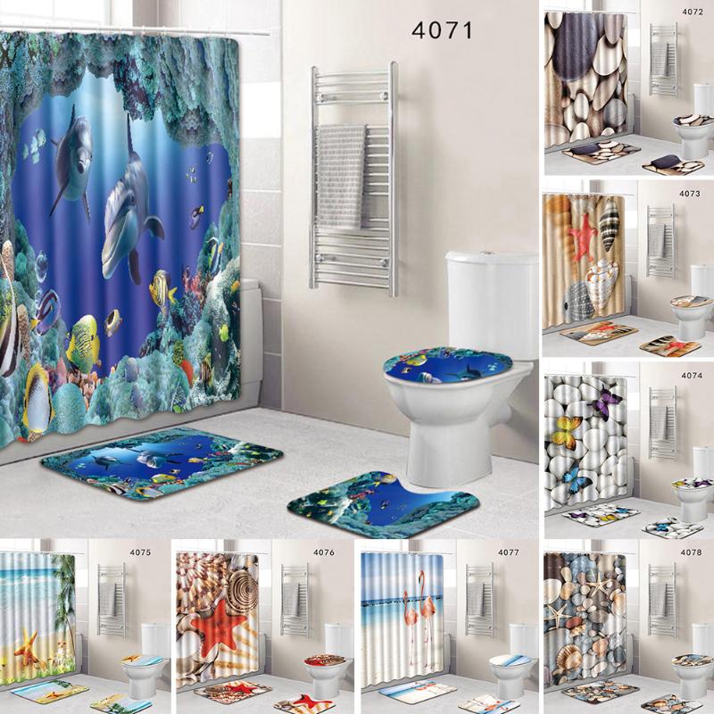 Bathroom Accesories Shower curtain floor mat toilet seat mat four-piece set Non-Slip Pedestal Set 7 Patterns
Bathroom Accesories Shower curtain floor mat toilet seat mat four-piece set Non-Slip Pedestal Set 7 Patterns