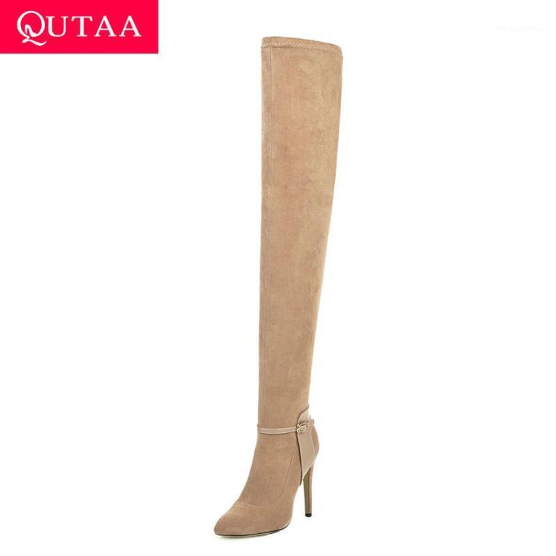 QUTAA 2020 Stretch Flock Slip on Over The Knee High Boots Autumn Winter Sexy Thin High Heel Pointed Toe Women Shoes Size 34-431, Black
QUTAA 2020 Stretch Flock Slip on Over The Knee High Boots Autumn Winter Sexy Thin High Heel Pointed Toe Women Shoes Size 34-431, Black