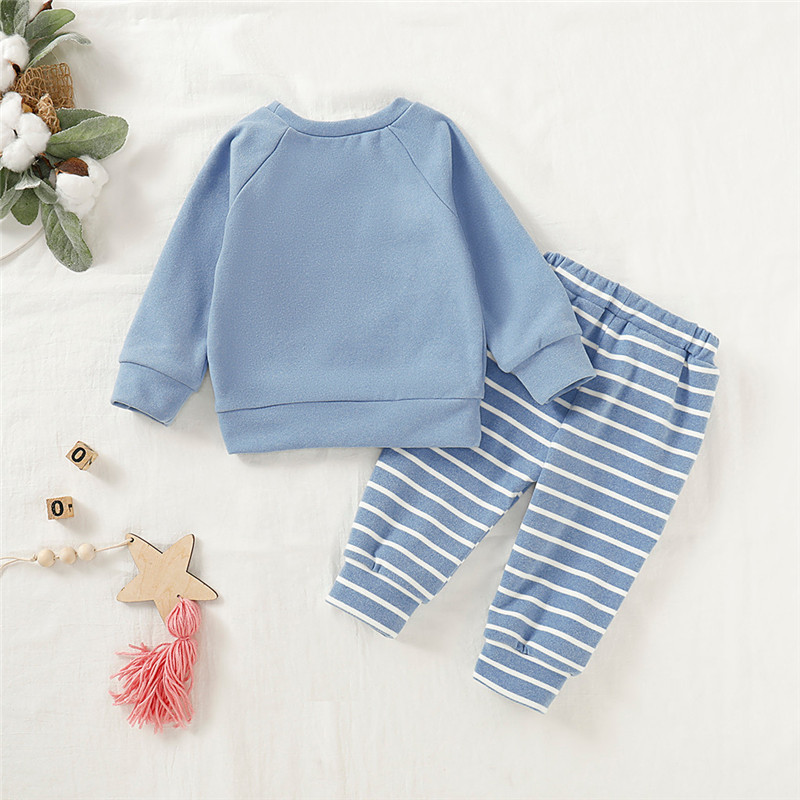 Girls clothes Newborn Baby Boys Girls Sweatshirt Tops Long Striped Pants Pajamas Outfits Sets vetement enfant fille LJ200916