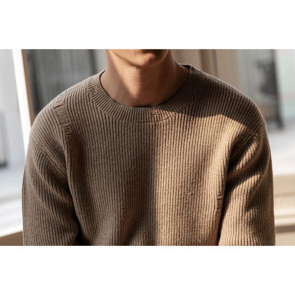 Autumn Winter Distressed Pullover Sweater Men Ripped hole warm knitwear plus size casual sweaters SI980566 201203
