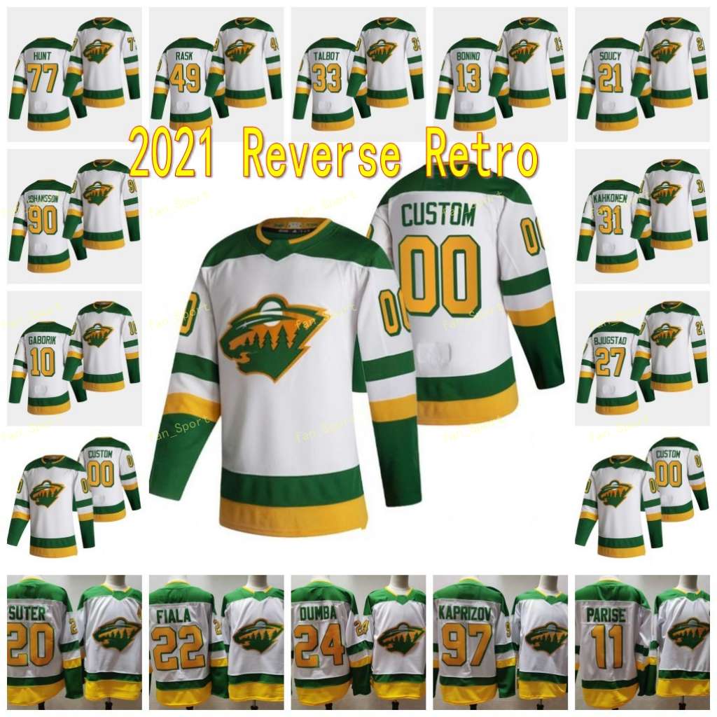 Minnesota Wild 2021 Reverse Retro 20 Ryan Suter 11 Zach Parise 97 Kirill kaprizov 22 Kevin Fiala 90 Marcus Johansson 33 Cam Talbot Jersey, Black;red
Minnesota Wild 2021 Reverse Retro 20 Ryan Suter 11 Zach Parise 97 Kirill kaprizov 22 Kevin Fiala 90 Marcus Johansson 33 Cam Talbot Jersey, Black;red