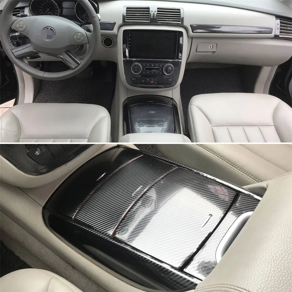 For Mercedes R Class W251 20062017 Interior Central Control Panel Door Handle 5D Carbon Fiber Sticker Decals Car styling Accessor