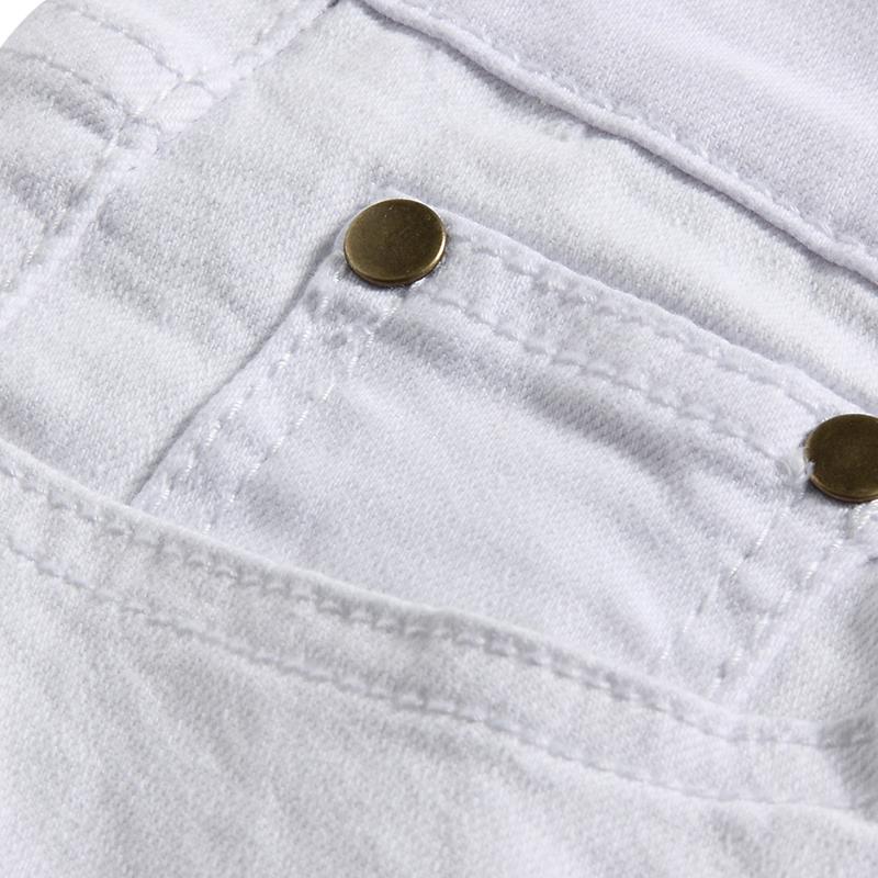 Men Stretch Jeans Fashion White Denim Trousers For Male Spring And Autumn Retro Pants Casual Size 28-42