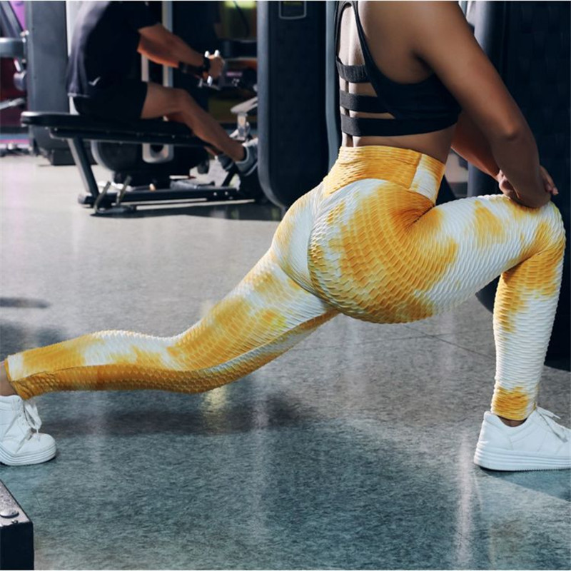 XL Women tie dye pants high waist fitness leggings casual yoga sports pants fall winter tie dyed leggings SHIP 4407