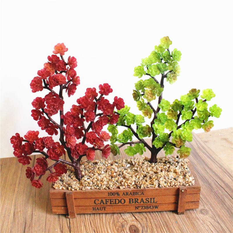 

Diy Office Desktop Artificial Plants Simulated PE Fleshy Flower Heads Fanlike Cactus Succulent Aloe Bonsai Potted Ornaments