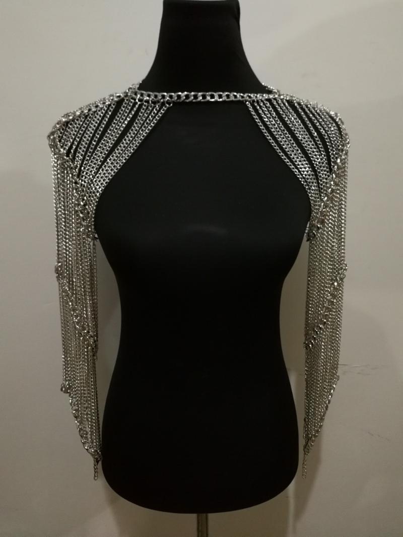 New Fashion Style WRB982 Women Harness Silver Chains Shoulder Chain Collar Choker Silver Necklace Jewelry Accessories 3 Colors
New Fashion Style WRB982 Women Harness Silver Chains Shoulder Chain Collar Choker Silver Necklace Jewelry Accessories 3 Colors
